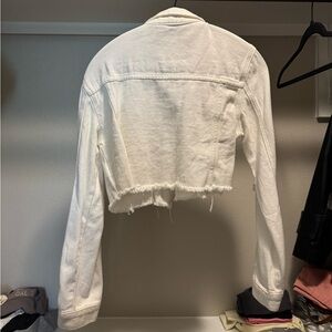 White Cropped Denim Jacket